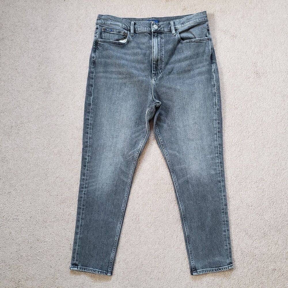 Polo Ralph Lauren High Rise Skinny Crop Denims Stone Wash Charcoal Women's Sz 32